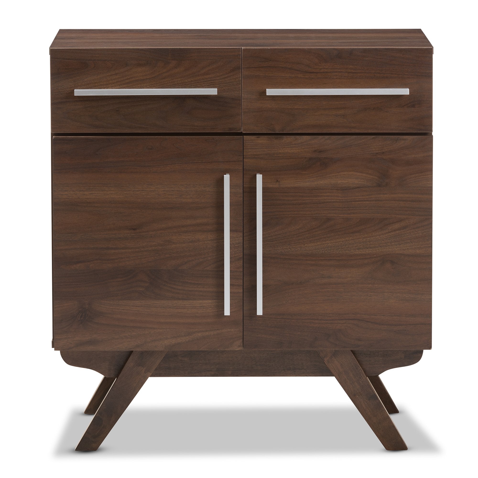 Baxton Studio Ashfield Mid-Century Modern Walnut Brown Finished Wood Sideboard