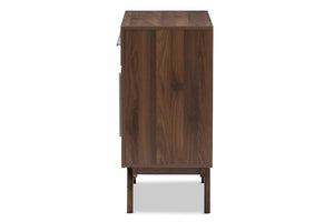 Baxton Studio Ashfield Mid-Century Modern Walnut Brown Finished Wood Sideboard