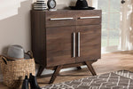 Baxton Studio Ashfield Mid-Century Modern Walnut Brown Finished Wood Sideboard