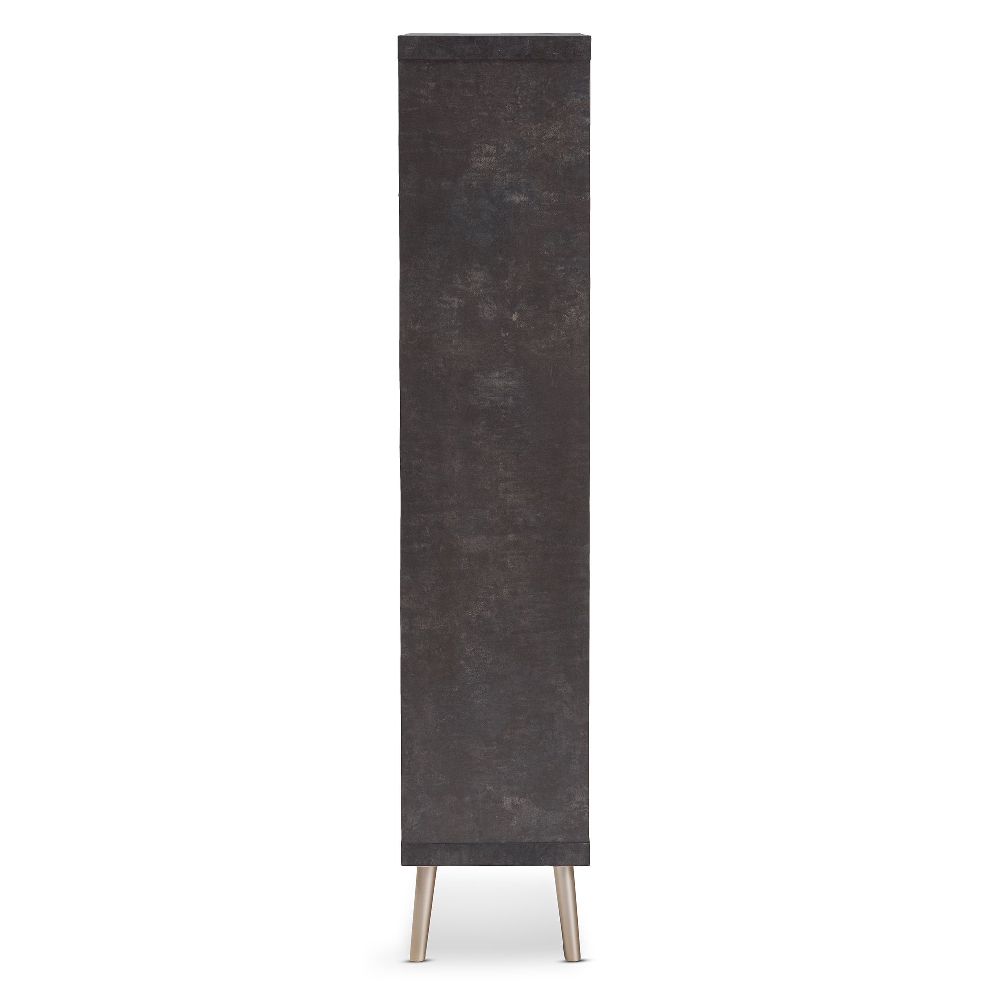 Baxton Studio Atlantic Modern and Contemporary Dark Brown and Light Grey Two-Tone Finished Wood Display Shelf