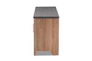 Baxton Studio Pacific Modern and Contemporary Light Brown and Grey Two-Tone Finished 59-Inch TV stand