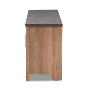 Baxton Studio Pacific Modern and Contemporary Light Brown and Grey Two-Tone Finished 59-Inch TV stand