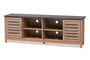 Baxton Studio Pacific Modern and Contemporary Light Brown and Grey Two-Tone Finished 71-Inch TV stand