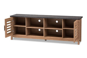 Baxton Studio Pacific Modern and Contemporary Light Brown and Grey Two-Tone Finished 71-Inch TV stand