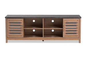 Baxton Studio Pacific Modern and Contemporary Light Brown and Grey Two-Tone Finished 71-Inch TV stand