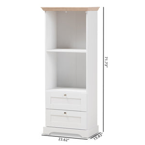 Baxton Studio Anna Modern and Contemporary Oak and White Two-Tone Bookcase