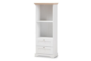 Baxton Studio Anna Modern and Contemporary Oak and White Two-Tone Bookcase