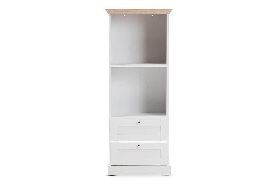 Baxton Studio Anna Modern and Contemporary Oak and White Two-Tone Bookcase