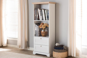 Baxton Studio Anna Modern and Contemporary Oak and White Two-Tone Bookcase