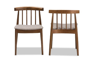 Baxton Studio Wyatt Mid-Century Modern Walnut Wood Dining Chair (Set of 2)