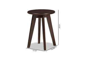 Baxton Studio Zula Mid-Century Modern Walnut Wood Stool (Set of 2)