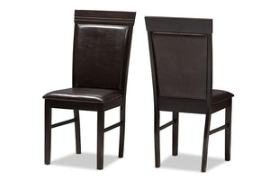 Baxton Studio Thea Modern and Contemporary Dark Brown Faux Leather Upholstered Dining Chair (Set of 2)