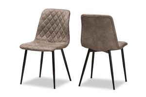 Baxton Studio Roberta Mid-Century Modern Light Brown Fabric Upholstered Shell Dining Chair (Set of 2)