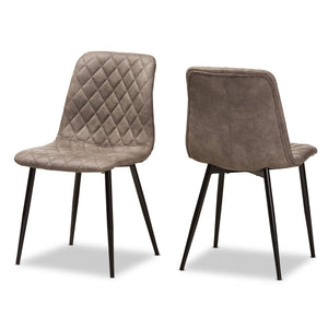 Baxton Studio Roberta Mid-Century Modern Light Brown Fabric Upholstered Shell Dining Chair (Set of 2)