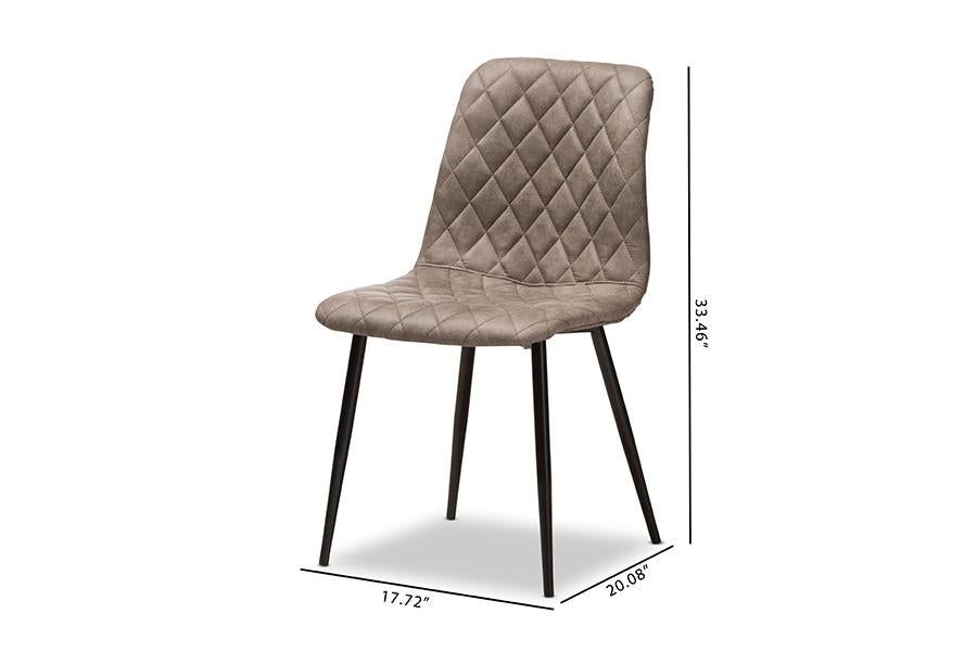 Baxton Studio Roberta Mid-Century Modern Light Brown Fabric Upholstered Shell Dining Chair (Set of 2)