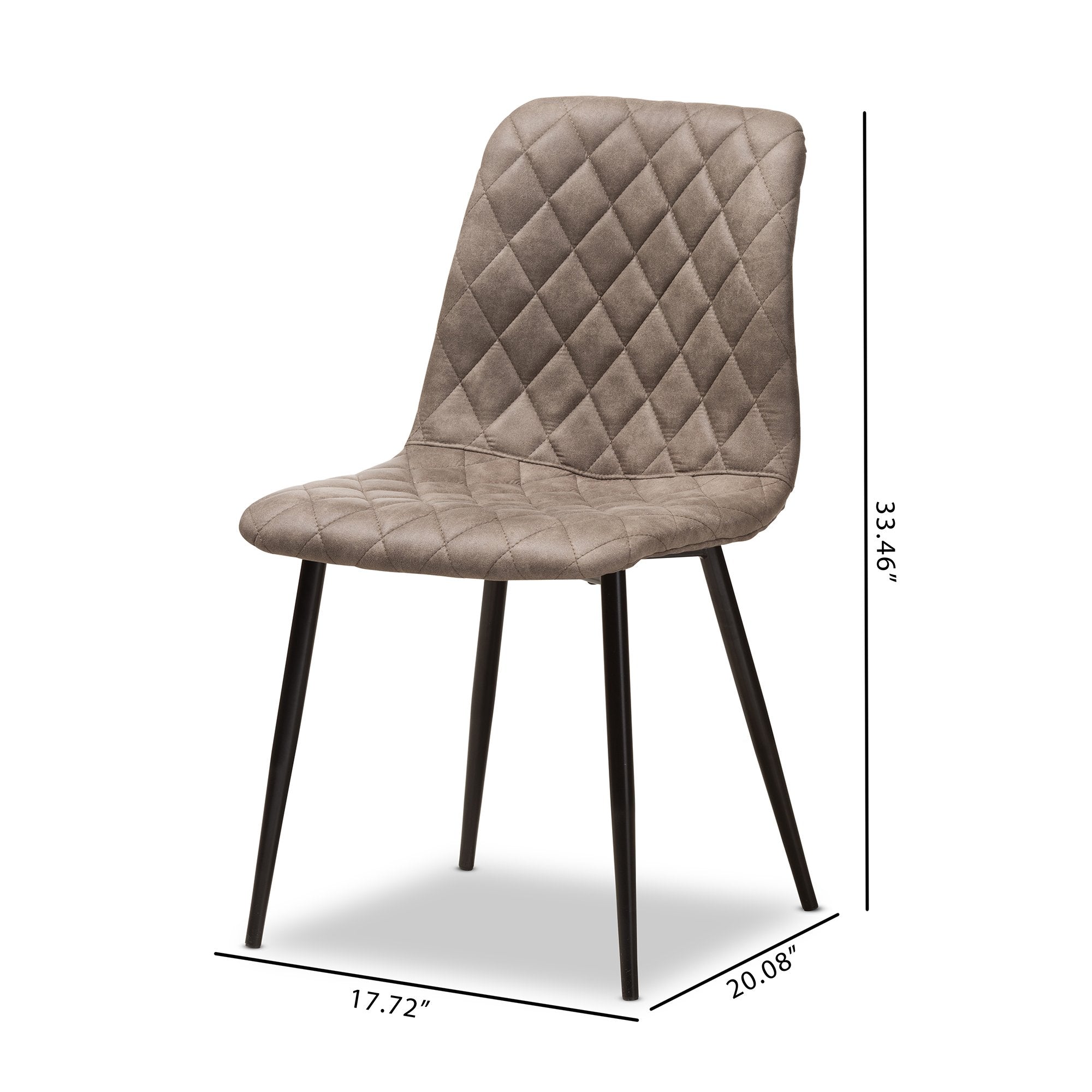 Baxton Studio Roberta Mid-Century Modern Light Brown Fabric Upholstered Shell Dining Chair (Set of 2)