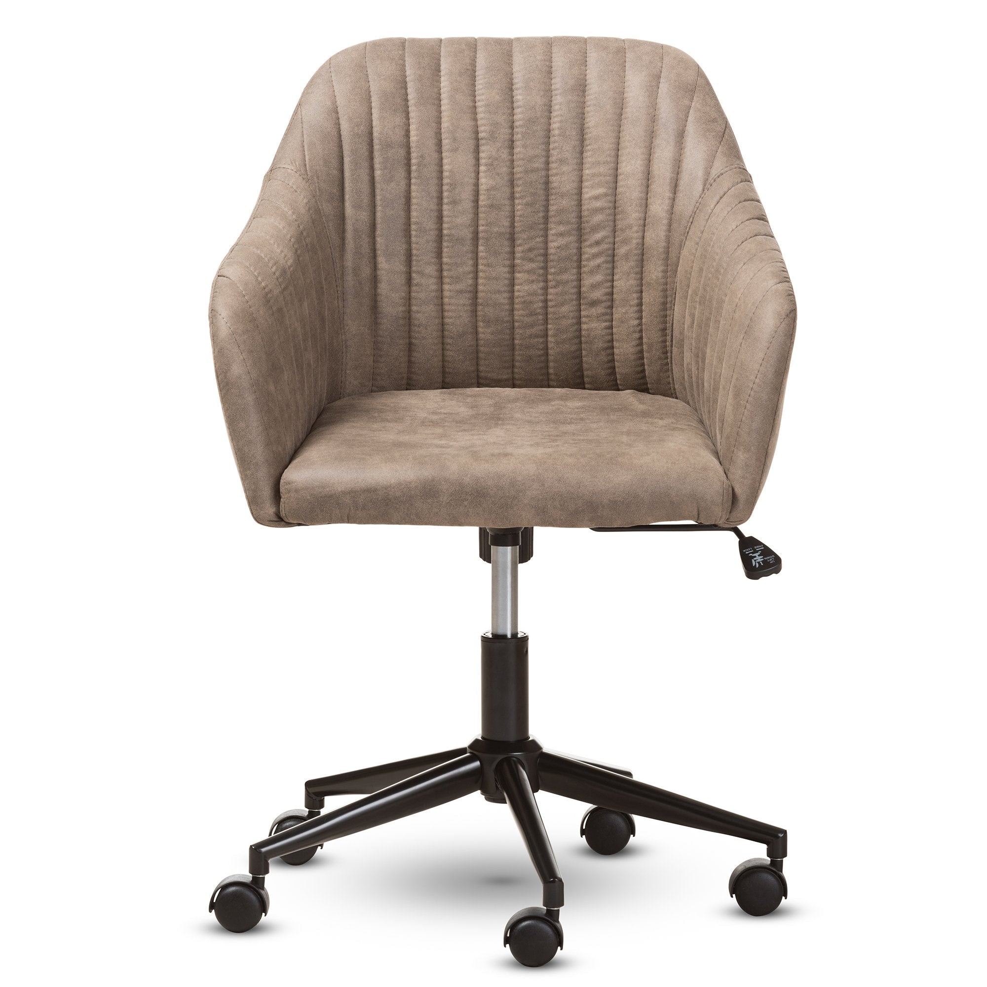 Baxton Studio Maida Mid-Century Modern Light Brown Fabric Upholstered Office Chair