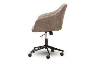 Baxton Studio Maida Mid-Century Modern Light Brown Fabric Upholstered Office Chair