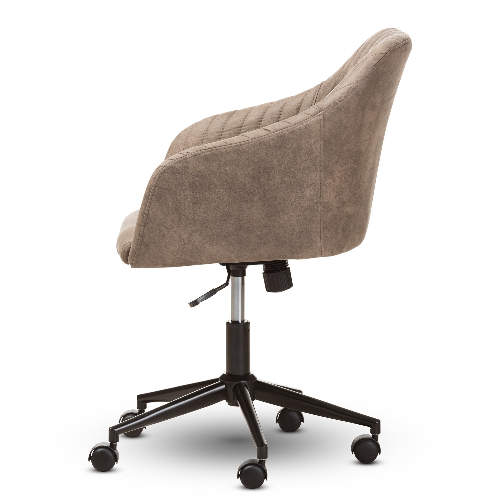 Baxton Studio Maida Mid-Century Modern Light Brown Fabric Upholstered Office Chair