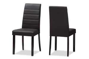 Baxton Studio Lorelle Modern and Contemporary Brown Faux Leather Upholstered Dining Chair (Set of 2)