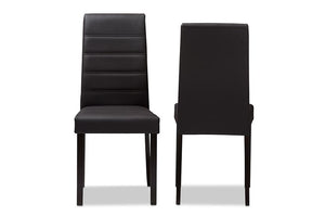 Baxton Studio Lorelle Modern and Contemporary Brown Faux Leather Upholstered Dining Chair (Set of 2)