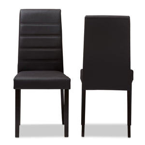 Baxton Studio Lorelle Modern and Contemporary Brown Faux Leather Upholstered Dining Chair (Set of 2)