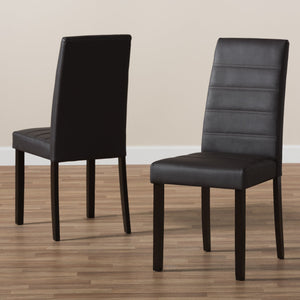 Baxton Studio Lorelle Modern and Contemporary Brown Faux Leather Upholstered Dining Chair (Set of 2)