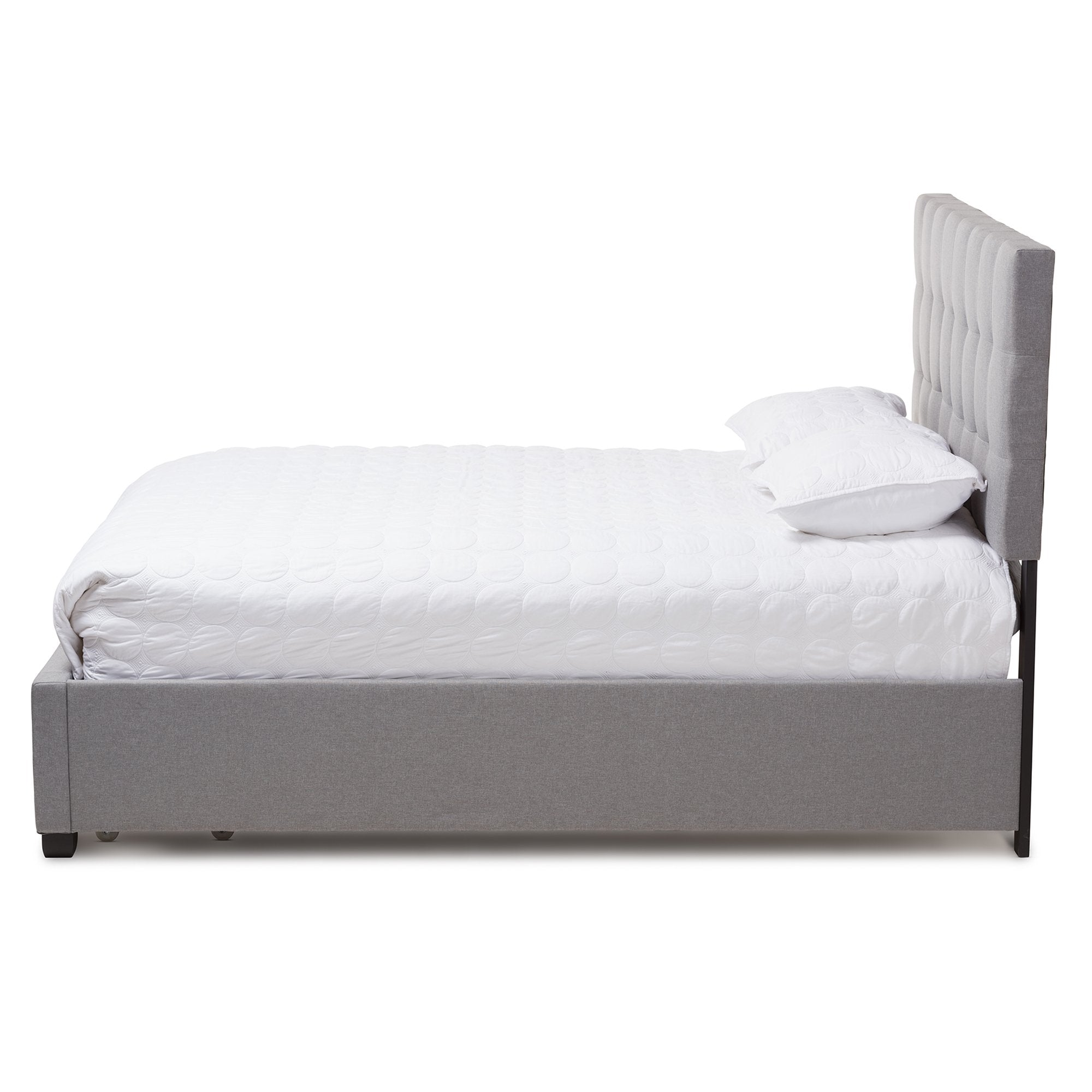 Baxton Studio Tibault Modern and Contemporary Grey Fabric Upholstered King Size Storage Bed