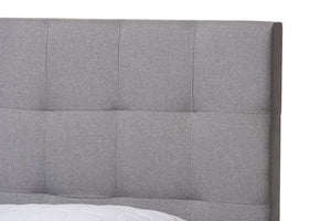 Baxton Studio Tibault Modern and Contemporary Grey Fabric Upholstered Queen Size Storage Bed