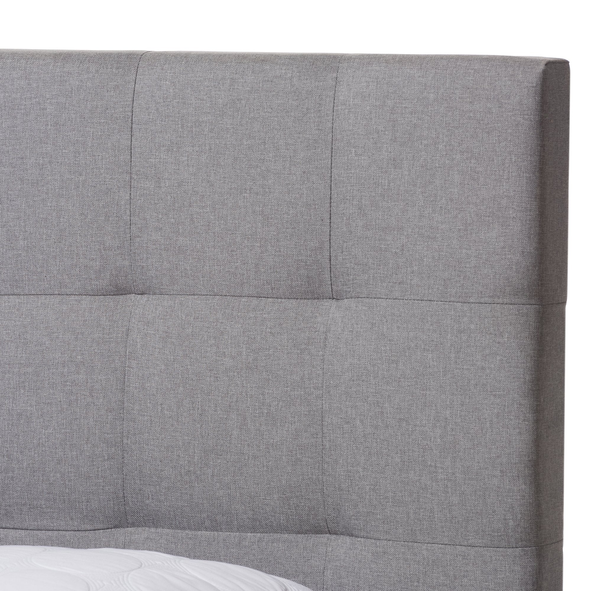 Baxton Studio Tibault Modern and Contemporary Grey Fabric Upholstered Queen Size Storage Bed