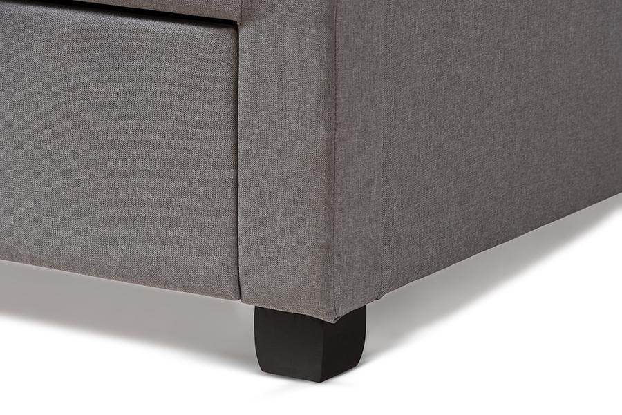 Baxton Studio Tibault Modern and Contemporary Grey Fabric Upholstered King Size Storage Bed