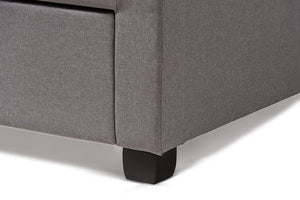 Baxton Studio Tibault Modern and Contemporary Grey Fabric Upholstered Queen Size Storage Bed