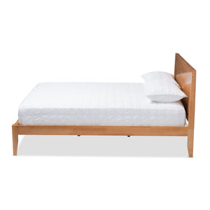 Baxton Studio Marana Modern and Rustic Natural Oak and Pine Finished Wood Queen Size Platform Bed