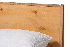 Baxton Studio Marana Modern and Rustic Natural Oak and Pine Finished Wood Full Size Platform Bed