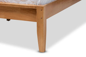 Baxton Studio Marana Modern and Rustic Natural Oak and Pine Finished Wood Full Size Platform Bed