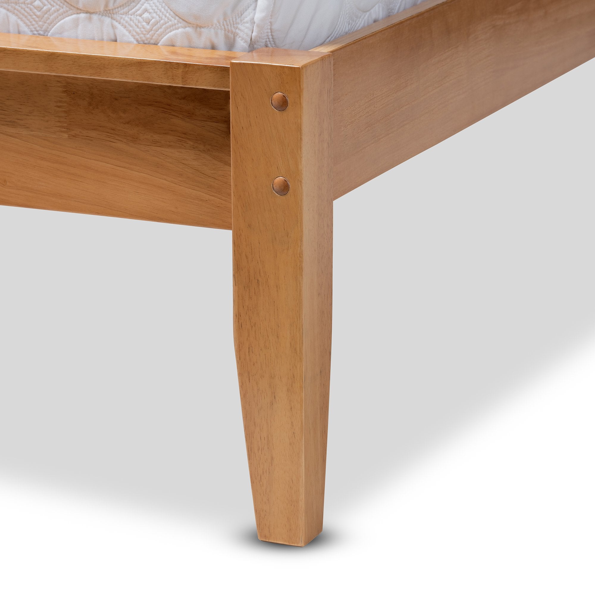 Baxton Studio Marana Modern and Rustic Natural Oak and Pine Finished Wood King Size Platform Bed