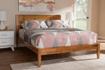 Baxton Studio Marana Modern and Rustic Natural Oak and Pine Finished Wood King Size Platform Bed