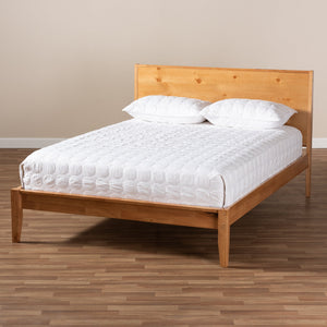 Baxton Studio Marana Modern and Rustic Natural Oak and Pine Finished Wood Full Size Platform Bed