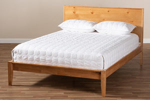 Baxton Studio Marana Modern and Rustic Natural Oak and Pine Finished Wood King Size Platform Bed