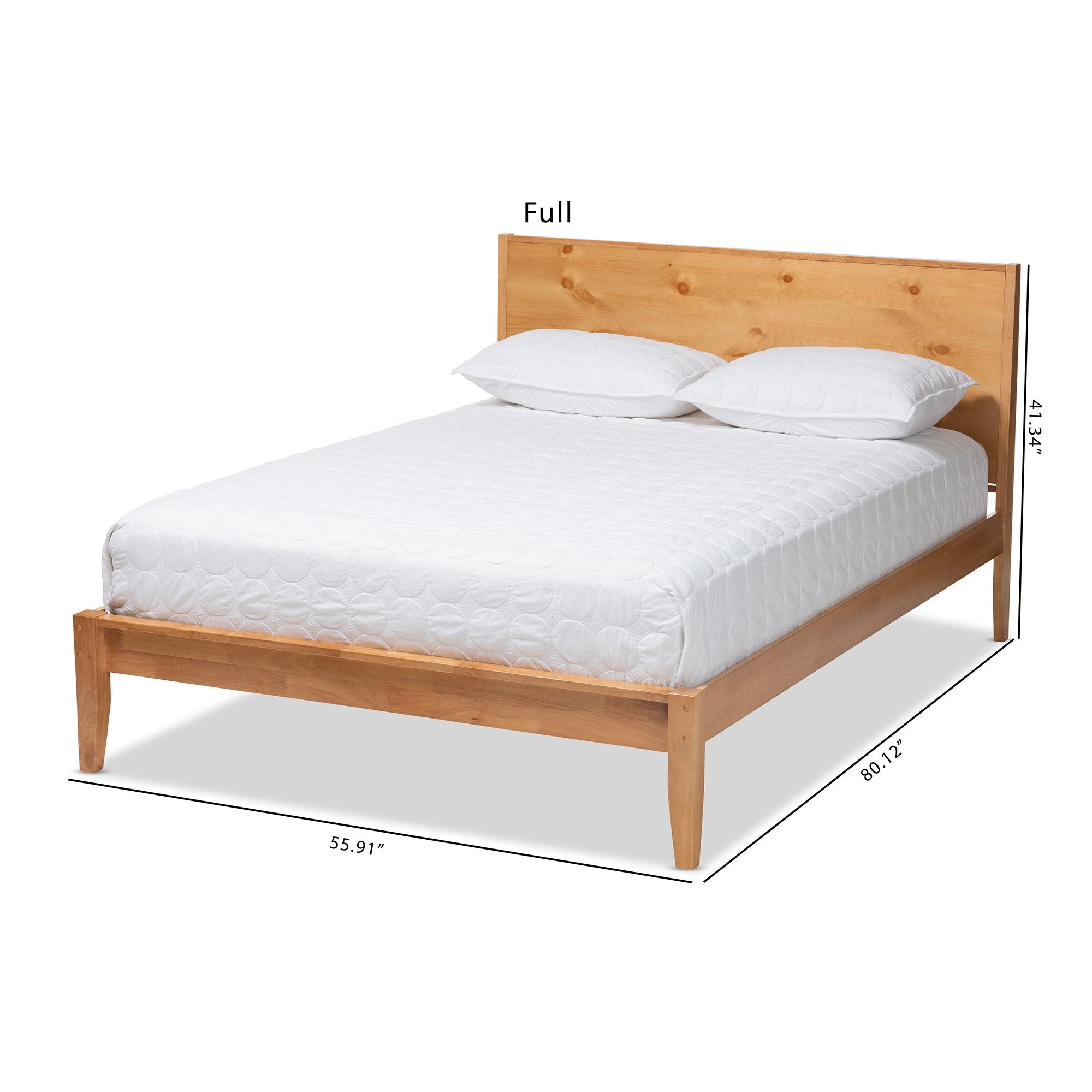 Baxton Studio Marana Modern and Rustic Natural Oak and Pine Finished Wood Full Size Platform Bed