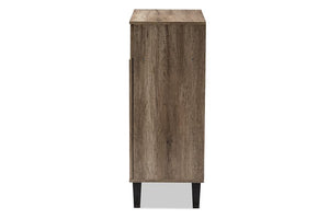 Baxton Studio Wales Modern and Contemporary Light Brown Wood Shoe Storage Cabinet