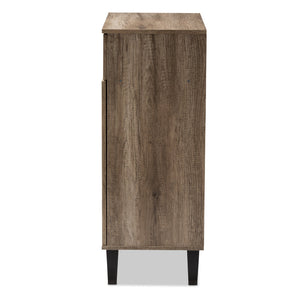 Baxton Studio Wales Modern and Contemporary Light Brown Wood Shoe Storage Cabinet