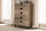 Baxton Studio Wales Modern and Contemporary Light Brown Wood 5-Drawer Chest