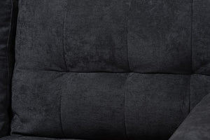 Baxton Studio Mireille Modern and Contemporary Dark Grey Fabric Upholstered Sectional Sofa