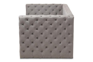 Baxton Studio Janie Classic And Contemporary Grey Fabric Upholstered Daybed With Trundle