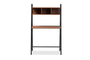 Baxton Studio Ethan Rustic Industrial Style Brown Wood and Metal Desk