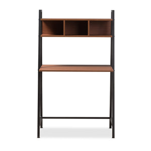 Baxton Studio Ethan Rustic Industrial Style Brown Wood and Metal Desk