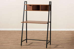 Baxton Studio Ethan Rustic Industrial Style Brown Wood and Metal Desk