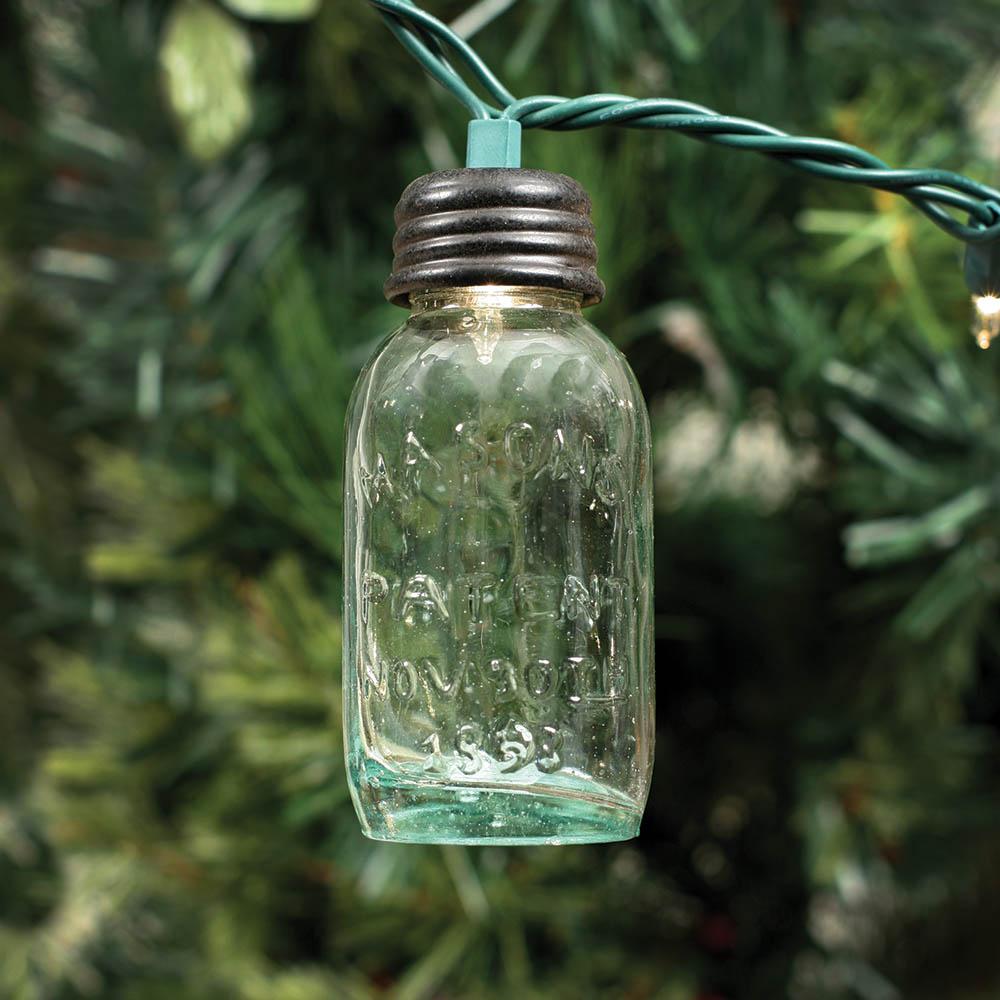 3½" Glass Mason Jar Ornament for Christmas Lights