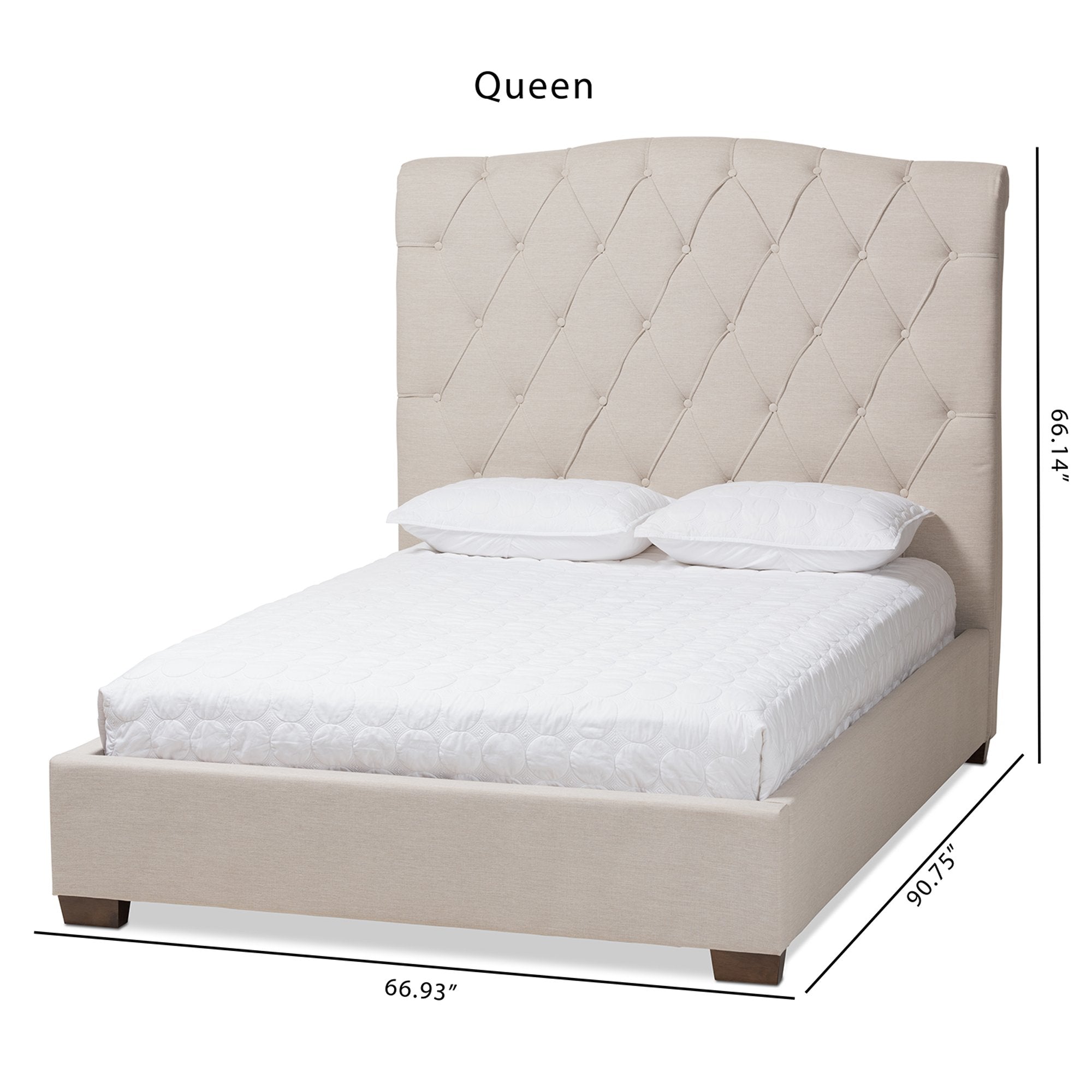 Baxton Studio Victoire Modern and Contemporary Light Beige Fabric Upholstered King Size Platform Bed